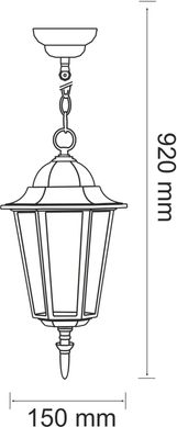 Вуличний підвісний світильник POLUX 202161 LIGURIA