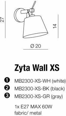 Бра спрямованого світла Azzardo Zyta Wall XS MB2300-XS-WH (AZ1533)
