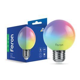 Світлодіодна лампа Feron 40217 LB-378, G60 1W RGB E27, 270&deg;