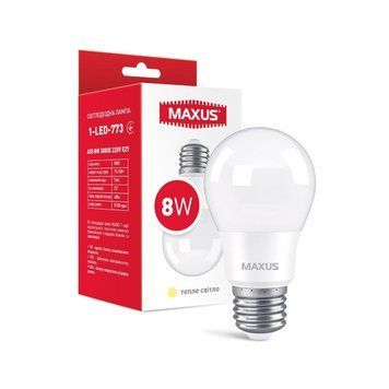 Світлодіодна лампа MAXUS 1-LED-773 A55 8W 3000K 220V E27