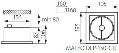 Точечный врезной светильник Kanlux Mateo DLP-150-GR (04960)