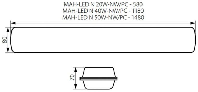 Стельовий світильник Kanlux MAH-LED N 40W-NW/PC 22604