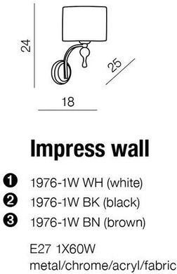 Бра декоративное Azzardo Impress Wall 1976-1W-WH (AZ0503)
