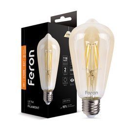 Декоративна лампа Feron 25857 Filament LB-764, ST64 4W 2700K E27, 300&deg;
