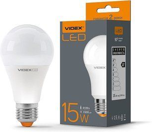 Светодиодная лампа Videx 23884 E Series VL-A65e-15274, A60 15W 4100K E27, 300&deg;