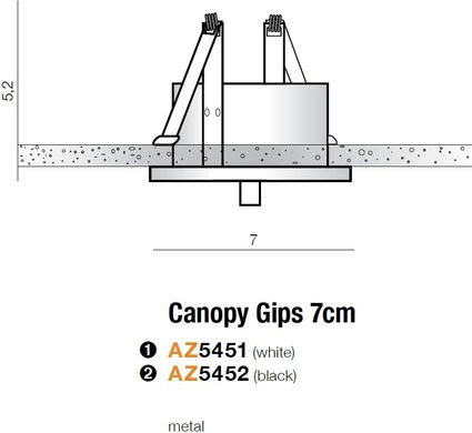 Аксесcуар Azzardo CANOPY GIPS 7cm BK AZ5451