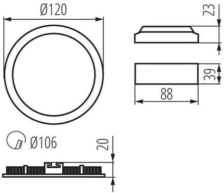 Точечный врезной светильник Kanlux ROUNDA V2LED6W-WW-B 33562