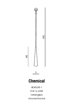 Люстра-подвес Azzardo Chemical AD6036-1 (AZ0998)