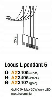 Люстра-підвіс Azzardo AZ3406 Locus L pendant 5 (white)