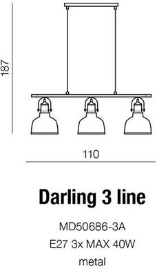 Люстра-підвіс Azzardo Darling 3 line MD50686-3A (AZ2144)