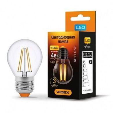 Декоративна лампа Videx Filament VL-G45F 4W E27 4100K