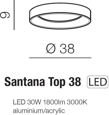 Стельовий світильник Azzardo SANTANA TOP 38 3000K BK AZ4987