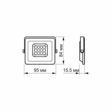 Прожектор Videx 26328 VL-F2e-105W, 10 Вт, 1000 лм, 5000K