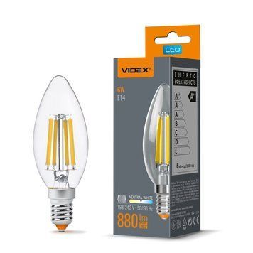 Светодиодная лампа Videx Filament C37F 6W 4100K E14 VL-C37F-06144