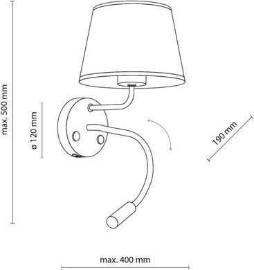 Бра с лампой для чтения TK LIGHTING 10203 MAJA