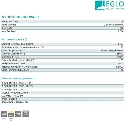 Потолочный светильник Eglo 39788 Termini 2