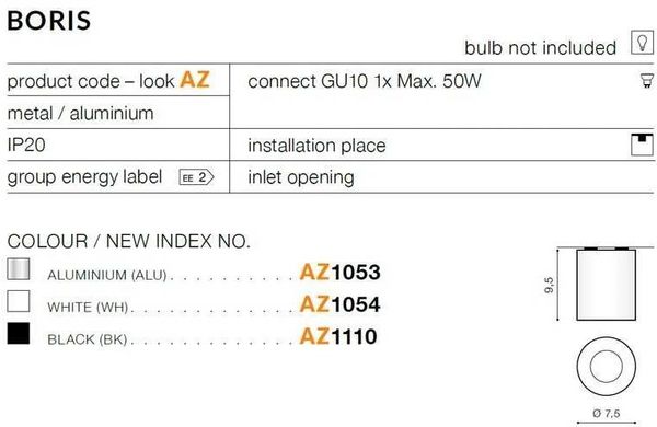 Точечный накладной светильник Azzardo Boris GM4108-ALU (AZ1053)