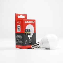 Лампа светодиодная ETRON Light 1-ELP-043 G45 8W 3000K E14