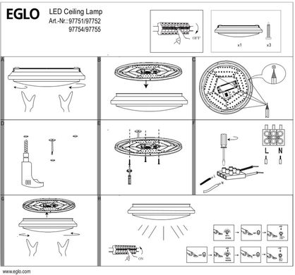 Потолочный светильник Eglo 97754 Competa 1-ST