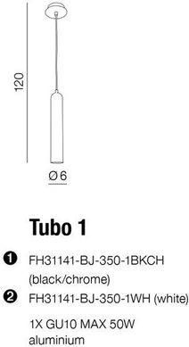 Люстра-підвіс Azzardo Tubo 1 FH31141-BJ-350-1BKCH (AZ1236)