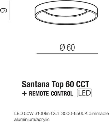 Потолочный светильник Azzardo SANTANA TOP 60 CCT BK + REMOTE CONTROL AZ4991