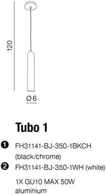 Люстра-підвіс Azzardo Tubo 1 FH31141-BJ-350-1WH (AZ1237)