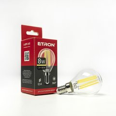 Лампа светодиодная ETRON Filament 1-EFP-143 G45 8W 3000K E14