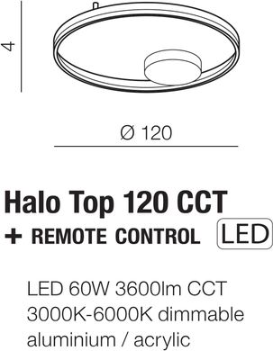 Потолочный светильник Azzardo HALO TOP 120 CCT BK + REMOTE CONTROL AZ5345