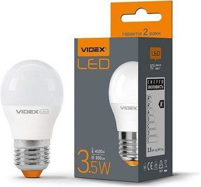 Светодиодная лампа Videx 23502 E Series VL-G45e-35274, G45 3.5W 4100K E27, 270&deg;