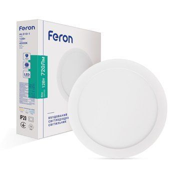 Точковий врізний світильник Feron 1884 AL510-1, 12 Вт, 720 лм, 4000K