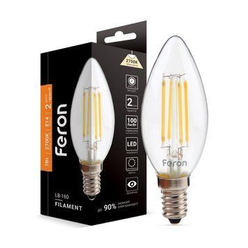 Декоративная лампа Feron 40082 LB-160, C37 7W 2700K E14, 360&deg;