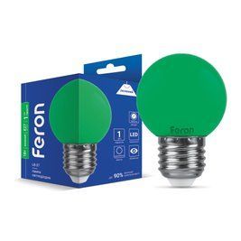 Декоративна лампа Feron 25117 , G45 1W Green E27, 270&deg;