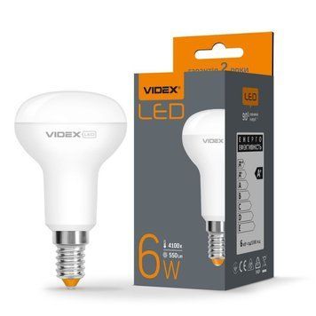 Светодиодная лампа Videx 24141 E Series VL-R50e-06144, R50 6W 4100K E14, 140&deg;