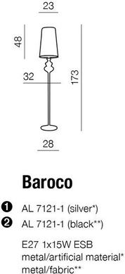 Торшер декоративный Azzardo Baroco AL7121-1 BK (AZ0063)
