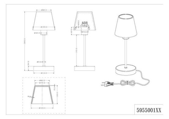 Декоративна настільна лампа Trio Luis 595500108