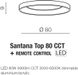 Стельовий світильник Azzardo SANTANA TOP 80 CCT BK + REMOTE CONTROL AZ4995
