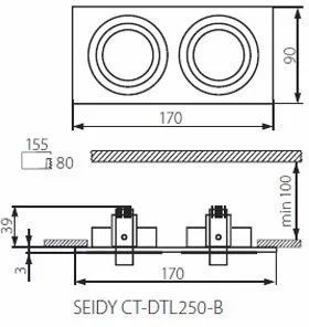 Точковий врізний світильник Kanlux Seidy CT-DTL250-B (18284)