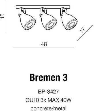 Спот з трьома лампами Azzardo Bremen 3 BP-3427 (AZ2371)