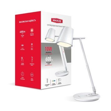 Светодиодная настольная лампа MAXUS Desk Lamp 10W 3CCT WH FoldUp