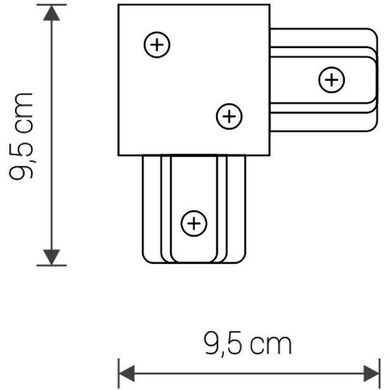 Елемент трекової системи Nowodvorski 8970 Profile Recessed L-Connector White