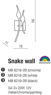 Бра декоративное Azzardo Snake Wall MB6219-2B-BK (AZ1018)