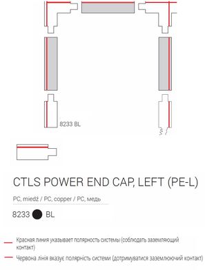 Елемент трекової системи Nowodvorski 8233 CTLS POWER END CAP LEFT BLACK (PE-L) CN