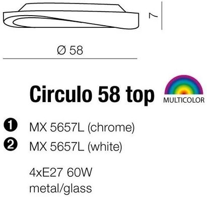 Современная потолочная люстра Azzardo Circulo 58 Top MX5657L-CH (AZ0984)