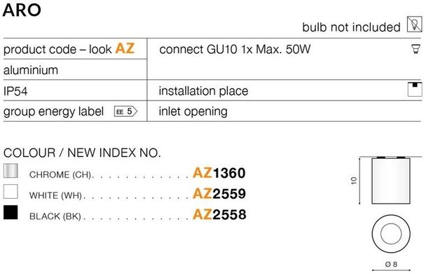 Точечный накладной светильник Azzardo Aro GM4111-CH (AZ1360)