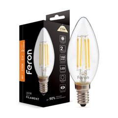 Декоративна лампа Feron 25572 Filament, C37 4W 2700K E14, 300°