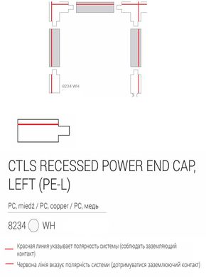 Элемент трековой системы Nowodvorski 8234 CTLS RECESSED POWER END CAP LEFT (PE-L) WHITE CN