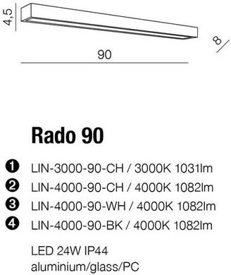 Світильник для ванної Azzardo Rado 90 LIN-3000-90-CH (AZ2077)