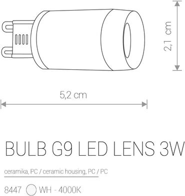 Светодиодная лампа Nowodvorski 8447 BULB G9 LED LENS