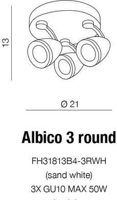 Спот з трьома лампами Azzardo Albico 3 round FH31813B4-3R-WH (AZ1243)