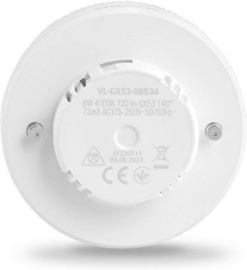Светодиодная лампа Videx 27705 VL-GX53-08534, GX53 8W 4100K GX53, 140&deg;